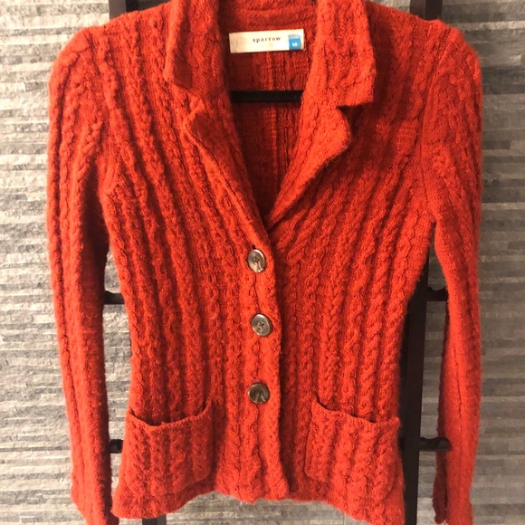 Anthropologie Brand Sparrow Cable Sweater Blazer - Picture 3 of 7